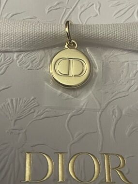 Dior Gold Round CD Logo Charm Pendant